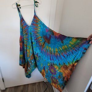 Free-size tie dyed jumpsuit / overalls